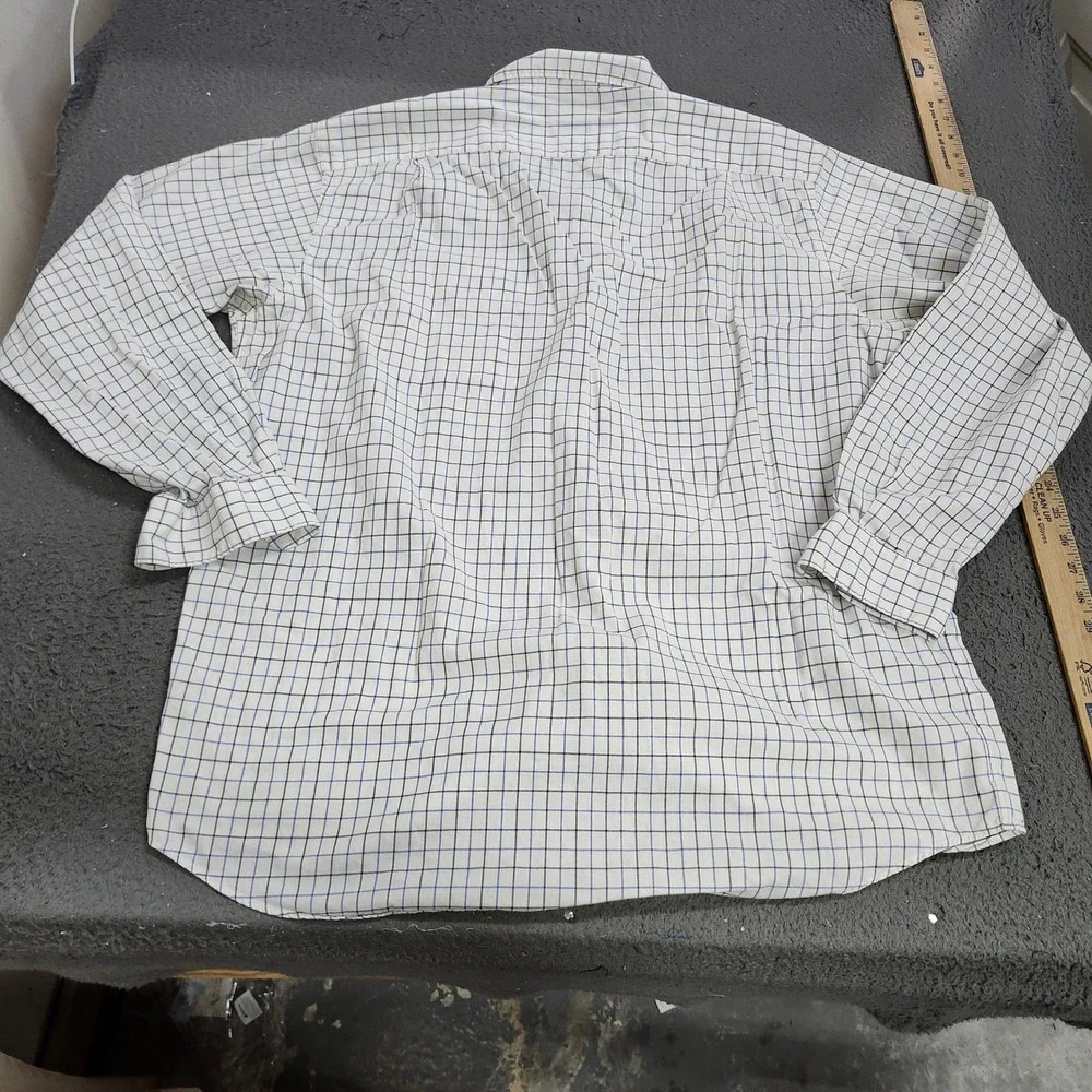Polo Ralph Lauren Bonnard Mens Large Blue White Windowpane Check Cotton Shirt